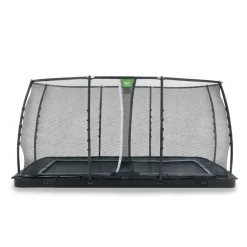 Exit - Cama elástica de suelo Dynamic 244 x 427 cm negro con red de seguridad