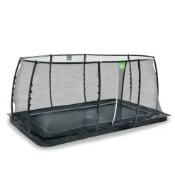 Exit - Cama elástica de suelo Dynamic 244 x 427 cm negro con red de seguridad