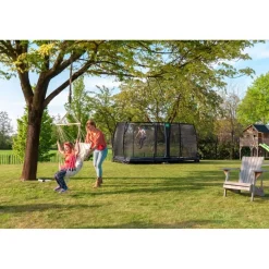 Exit - Cama elástica de suelo Allure Classic 214 x 366 cm verde