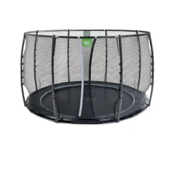 Exit - Cama elástica de suelo Dynamic 305 cm negro con red de seguridad