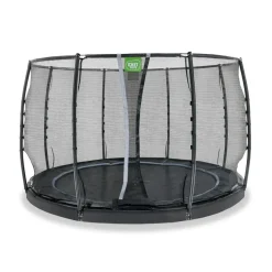 Exit - Cama elástica de suelo Dynamic 305 cm negro con red de seguridad