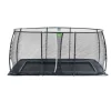 Exit - Cama elástica de suelo Dynamic 275 x 458 cm negro con red de seguridad