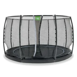 Exit - Cama elástica de suelo Dynamic 366 cm negro con red de seguridad