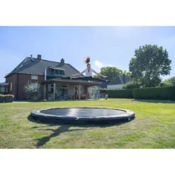 Exit - Cama elástica redonda con acolchado negro 366 cm