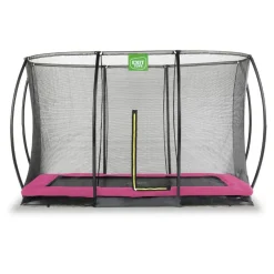 Exit - Cama elástica Silhouette rectangular de suelo rosa 244 cm