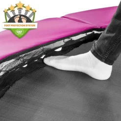 Exit - Cama elástica Silhouette rectangular de suelo rosa 244 cm