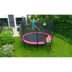 Exit - Cama elástica Silhouette redonda rosa 427 cm