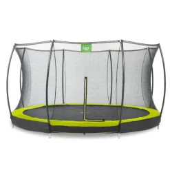 Exit - Cama elástica Silhouette redonda de suelo verde 366 cm