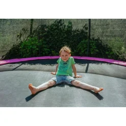 Exit - Cama elástica Silhouette redonda de suelo rosa 366 cm