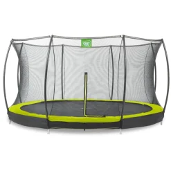 Exit - Cama elástica Silhouette redonda de suelo verde 427 cm