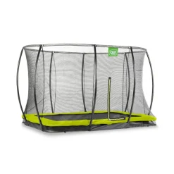 Exit - Cama elástica Silhouette rectangular de suelo verde 244 cm