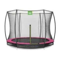 Exit - Cama elástica Silhouette redonda rosa de suelo 305 cm