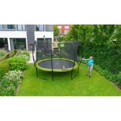 Exit - Cama elástica Silhouette redonda verde 366 cm