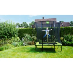 Exit - Cama elástica Silhouette rectangular verde 153 cm