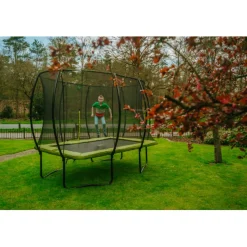 Exit - Cama elástica Silhouette rectangular verde 214 cm