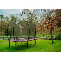 Exit - Cama elástica Silhouette rectangular rosa 244 cm