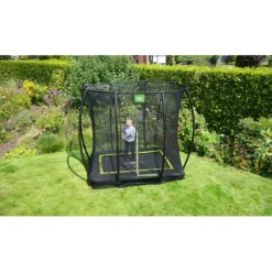 Exit - Cama elástica Silhouette rectangular de suelo 153 cm