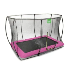 Exit - Cama elástica Silhouette rectangular de suelo rosa 214 cm