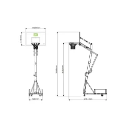 Exit - Canasta de baloncesto con ruedas y aro para mates Galaxy