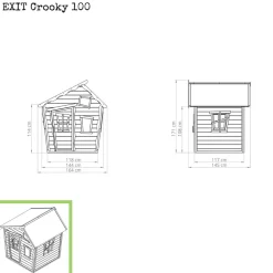 Exit - Casita Crooky de madera gris/beige
