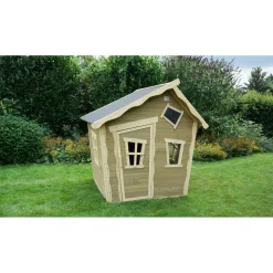 Exit - Casita Crooky de madera gris/beige