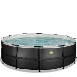 Exit - Piscina Black Leather diámetro 450 x 122 cm con filtro de arena