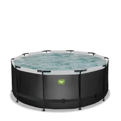 Exit - Piscina Black Leather diámetro 360 x 122 cm con filtro de arena