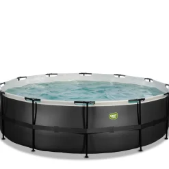 Exit - Piscina Black Leather diámetro 488 x 122 cm con filtro de cartucho