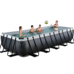 EXIT - Piscina de cuero rectangular con escalera y bomba de filtro con escalera 540 x 250 x 100 cm