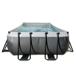 EXIT - Piscina EXIT de cuero rectangular con escalera y bomba de filtro 400 x 200 x 100 cm