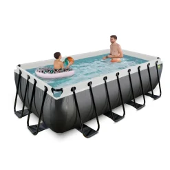 EXIT - Piscina EXIT de cuero rectangular con escalera y bomba de filtro 400 x 200 x 100 cm