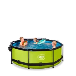 Exit - Piscina Lime verde diámetro 244 x 76 cm con filtro y cúpula transparente