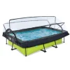 Exit - Piscina Lime verde 300 x 200 x 65 cm con filtro y cúpula transparente