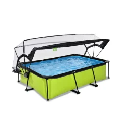 Exit - Piscina Lime verde 220 x 150 x 65 cm con filtro y cúpula transparente