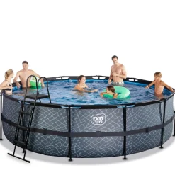 Exit - Piscina Stone gris diámetro 488 x 122 cm con filtro de arena