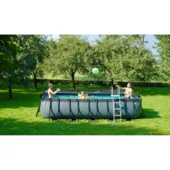 Exit - Piscina Stone gris 540 x 250 x 122 cm con filtro de cartucho