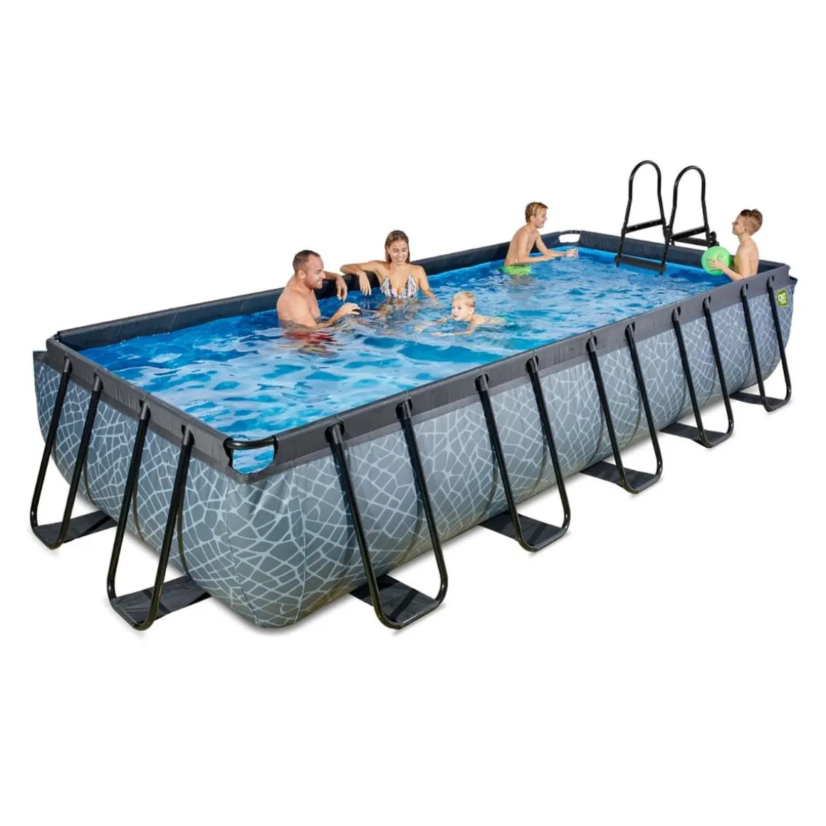 Exit - Piscina Stone gris 540 x 250 x 100 cm con filtro de arena