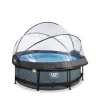 EXIT - Piscina Stone redonda 244 cm con cúpula y bomba de filtro