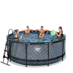 EXIT - Piscina Stone redonda 360 cm con escalera y bomba de filtro