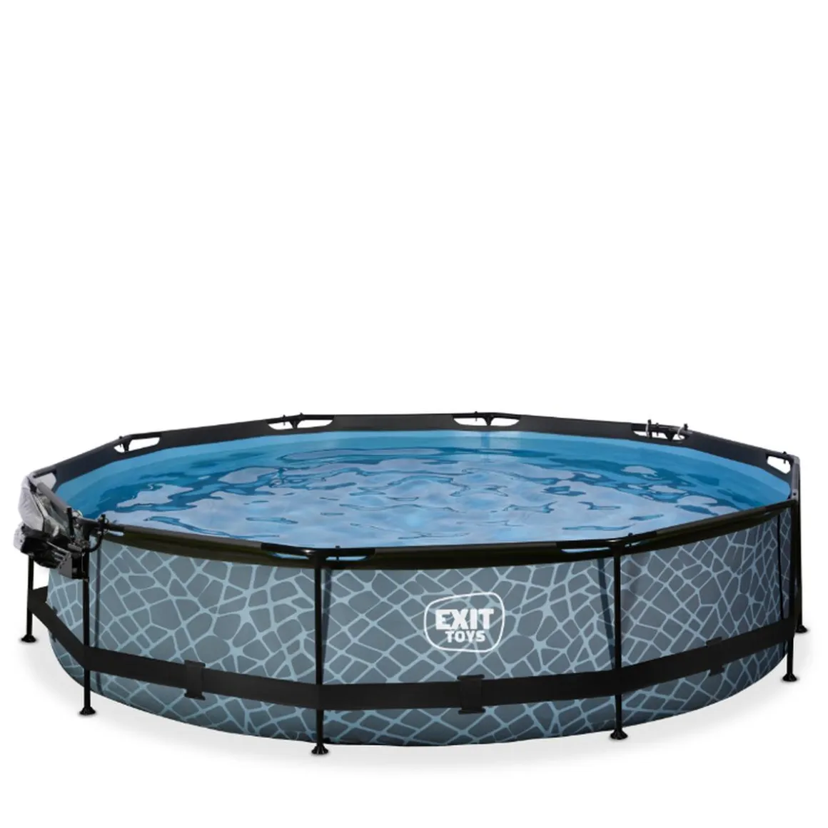 EXIT - Piscina Stone redonda 360 cm con cúpula y bomba de filtro