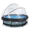 EXIT - Piscina Stone redonda 300 cm con cúpula y bomba de filtro