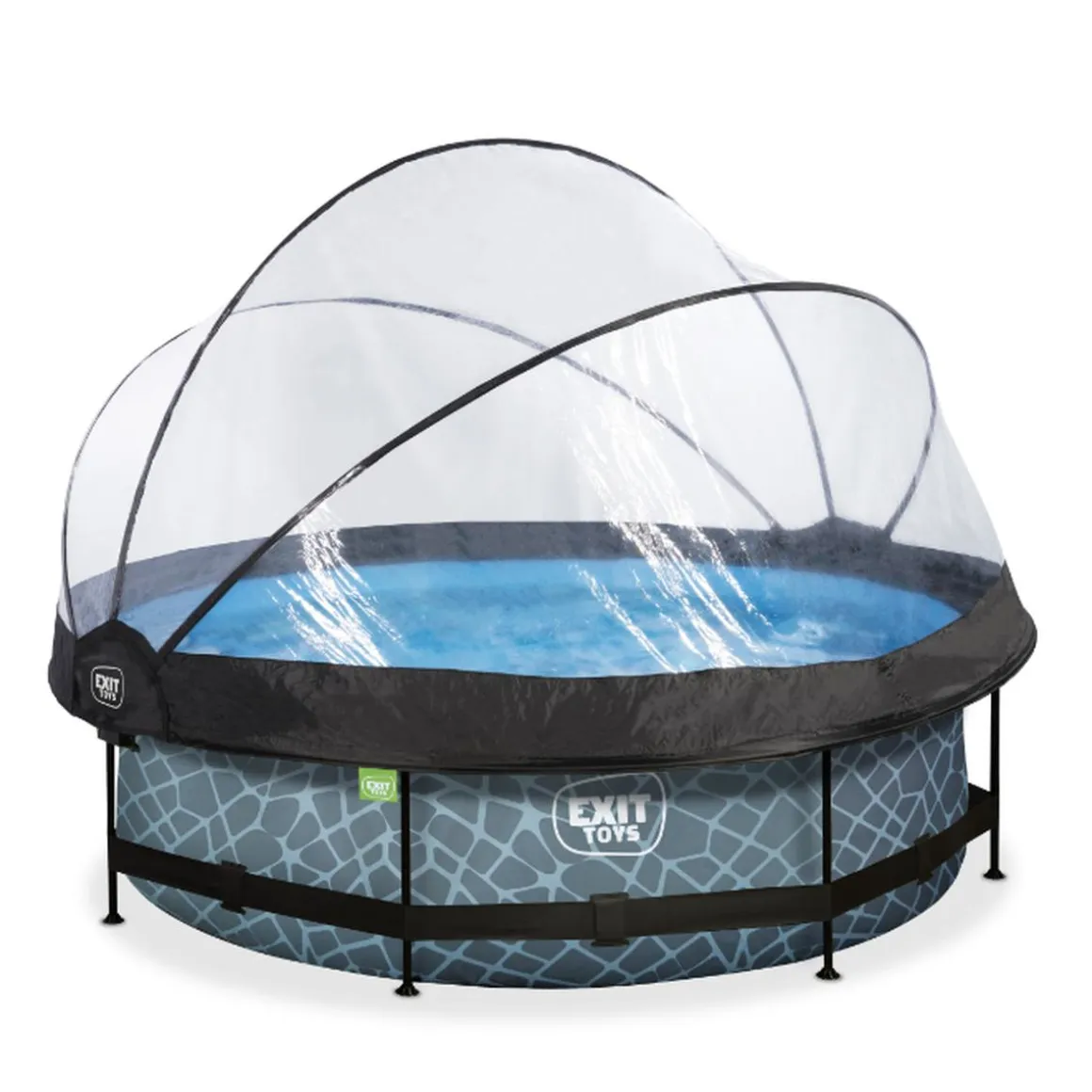 EXIT - Piscina Stone redonda 300 cm con cúpula y bomba de filtro