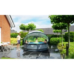 EXIT - Piscina Stone redonda 300 cm con cúpula y bomba de filtro