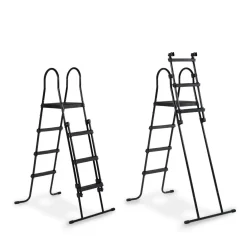 Exit - Piscina Wood efecto madera marrón diámetro 360 x 122 cm con filtro de arena, cúpula transparente y bomba de calor