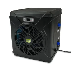 Exit - Piscina Wood efecto madera marrón diámetro 360 x 122 cm con filtro de arena, cúpula transparente y bomba de calor