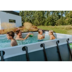 Exit - Piscina Wood efecto madera 400 x 200 x 122 cm con filtro de arena