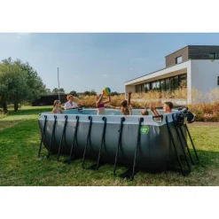 Exit - Piscina Wood efecto madera 400 x 200 x 122 cm con filtro de cartucho