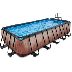 Exit - Piscina Wood efecto madera 540 x 250 x 122 cm con filtro de arena