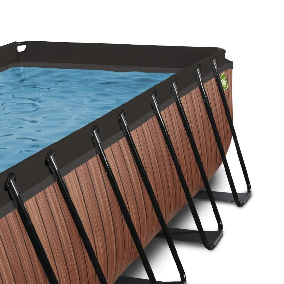 Exit - Piscina Wood efecto madera 400 x 200 x 100 cm con filtro de cartucho