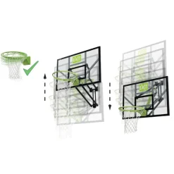 Exit - Tablero de baloncesto Galaxy transparente para pared con aro para mates